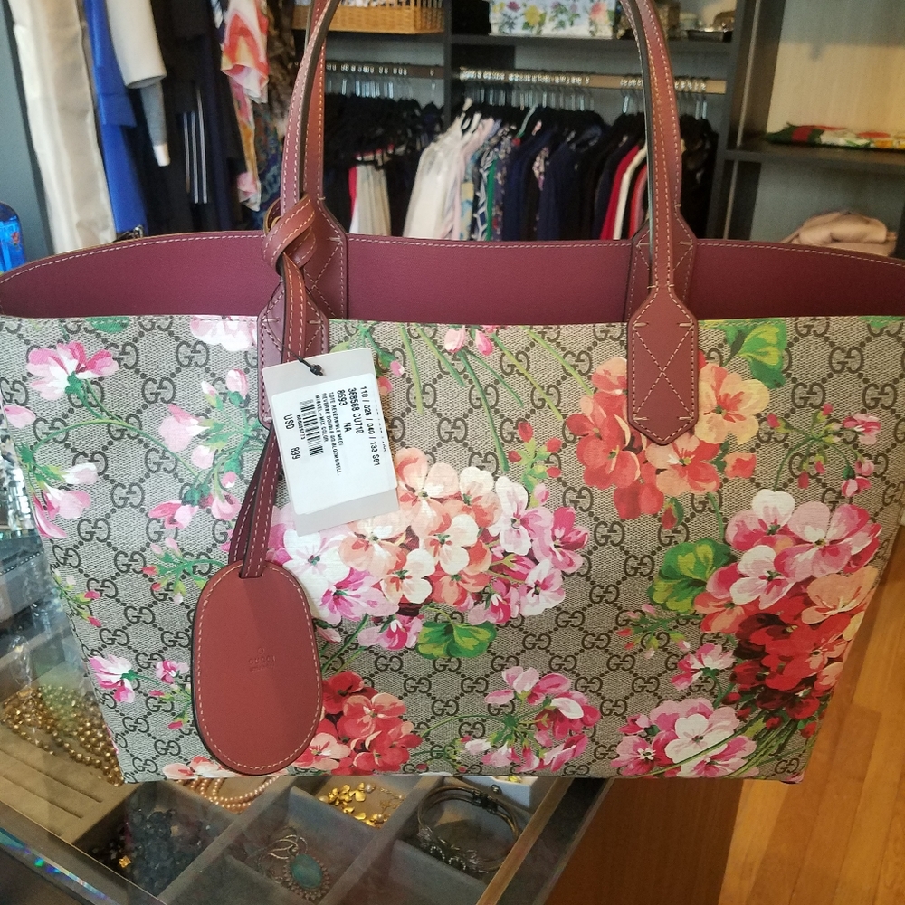 GUCCI Blooms floral tote, pink